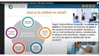 Gestión y Mejora Continua de la Calidad en Servicios de Salud | PPTX