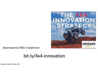 download my FREE e-book here
bit.ly/4x4-innovation
www.ip-lawyer-tools.com
 
