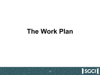 15
The Work Plan
 