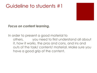 Student Generated Content and Guidelines to Students | PPTX