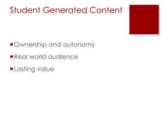 Learning Content Ownership Student Generated Content and Guidelines to Students | PPTX