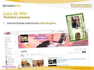 •

Canal de Youtube onde ela toca trilhas de games

 