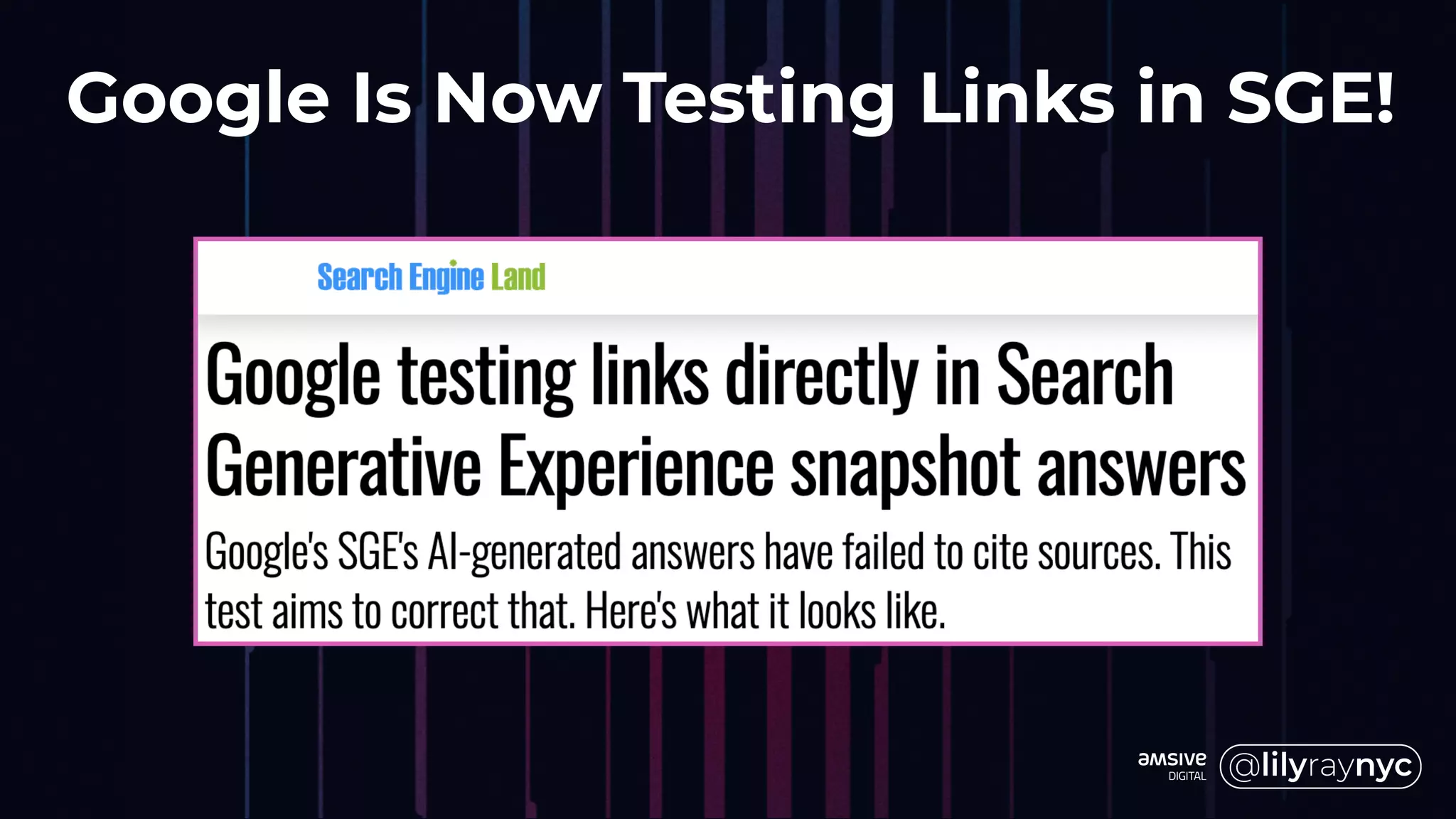 Google Is Now Testing Links in SGE!
 