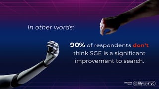 90% of respondents don’t
think SGE is a significant
improvement to search.
In other words:
 