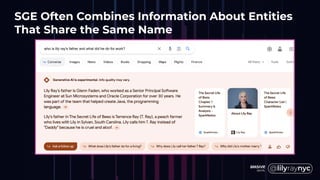 SGE Often Combines Information About Entities
That Share the Same Name
 