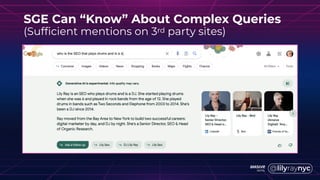 SGE Can “Know” About Complex Queries
(Sufficient mentions on 3rd party sites)
 