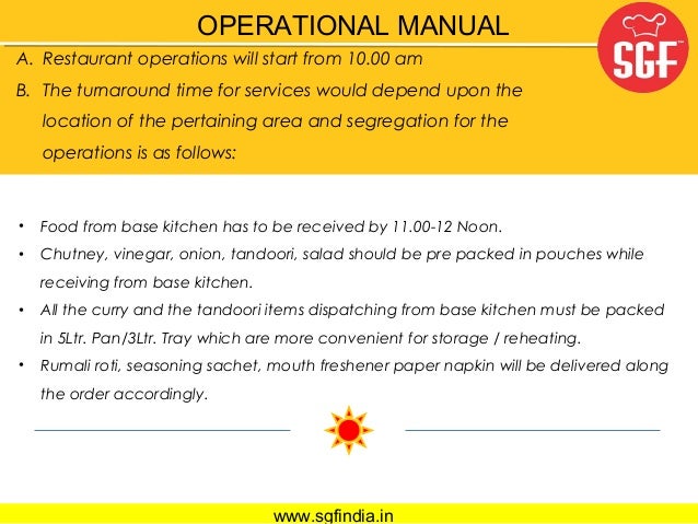 Restaurant Kitchen Operations Manual sgf veg restaurant presentation Restaurant Kitchen Operations Manual sgf veg restaurant presentation