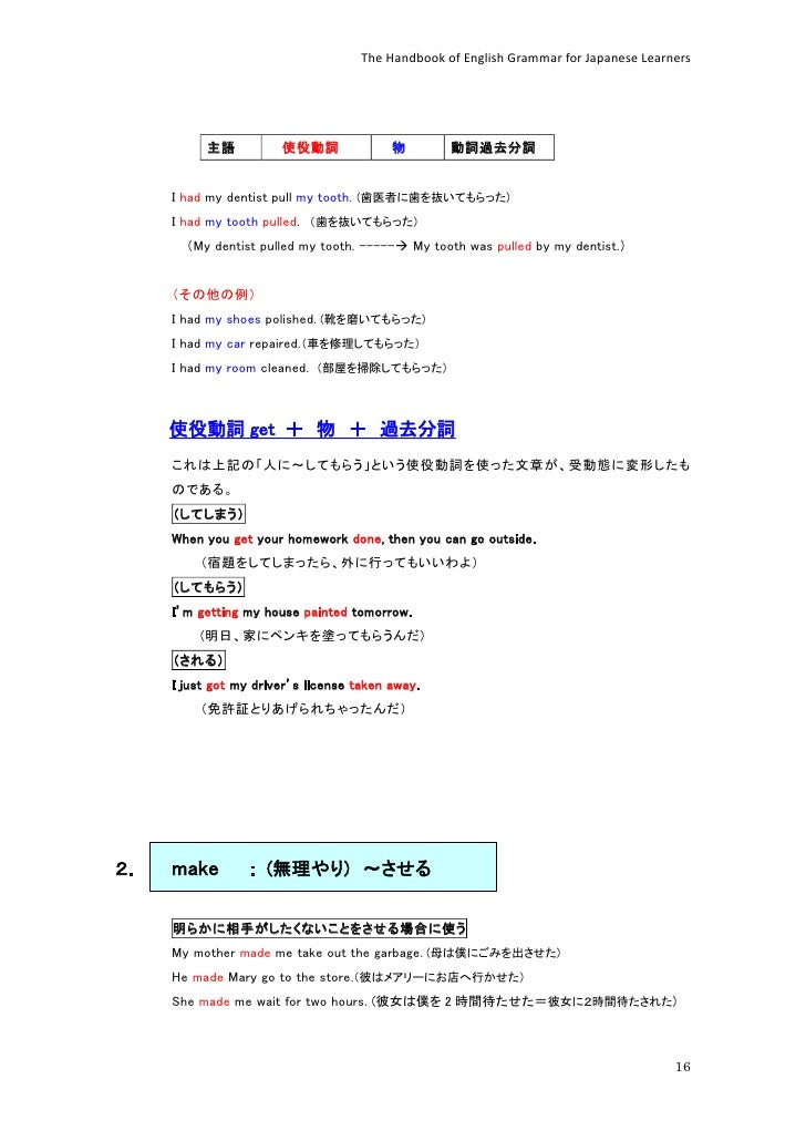 The Handbook Of English Grammar For Japanese Learners