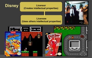 Disney Licensor
(Creates intellectual properties)
Licensee
(Uses others intellectual properties)
 
