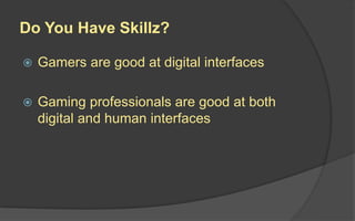 Bachelors Program
Art Creation
for Games
Aesthetics &
Culture
Storytelling for
Games
Contemporary
Art
Game
Animation
Transmedia
Storytelling
Artificial
Intelligence for
Games
World Building
Interactive
Audio
Mobile Game
Development
1
Mobile Game
Development
2
Professional
Writing
Emerging
Game
Platforms
Marketing &
Monetizaton
Concepting &
Preproduction
2
Final Project1 Final Project 2 Final Project 3
 