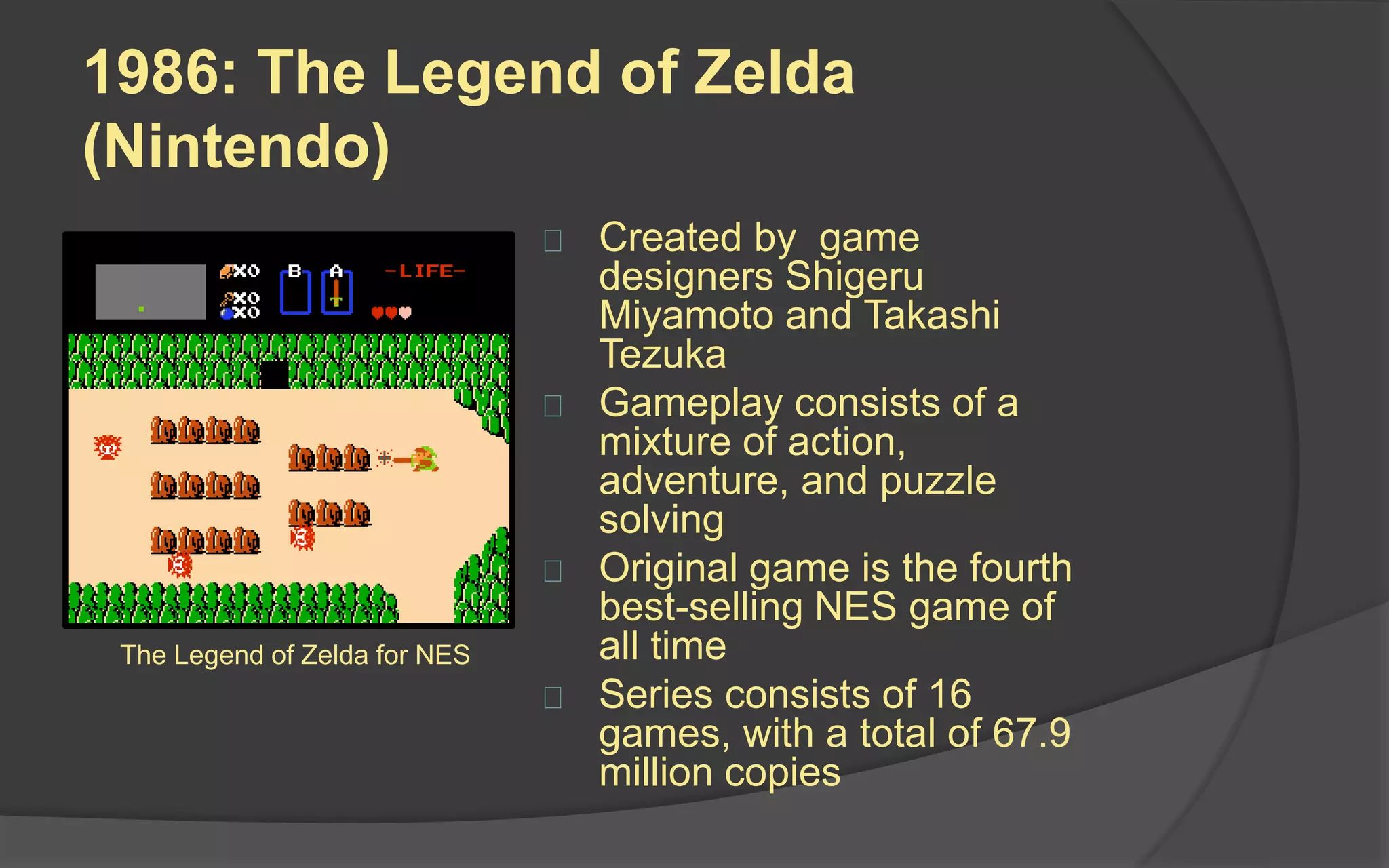 1986: Atari 7800
 Originally announced in
1984 but release was
shelved due to sale of the
company
 When released in 1986, it
had simple dual joysticks
and was almost fully
backward compatible with
the Atari 2600
 Considered affordable at
$140Atari 7800 ProSystem
 
