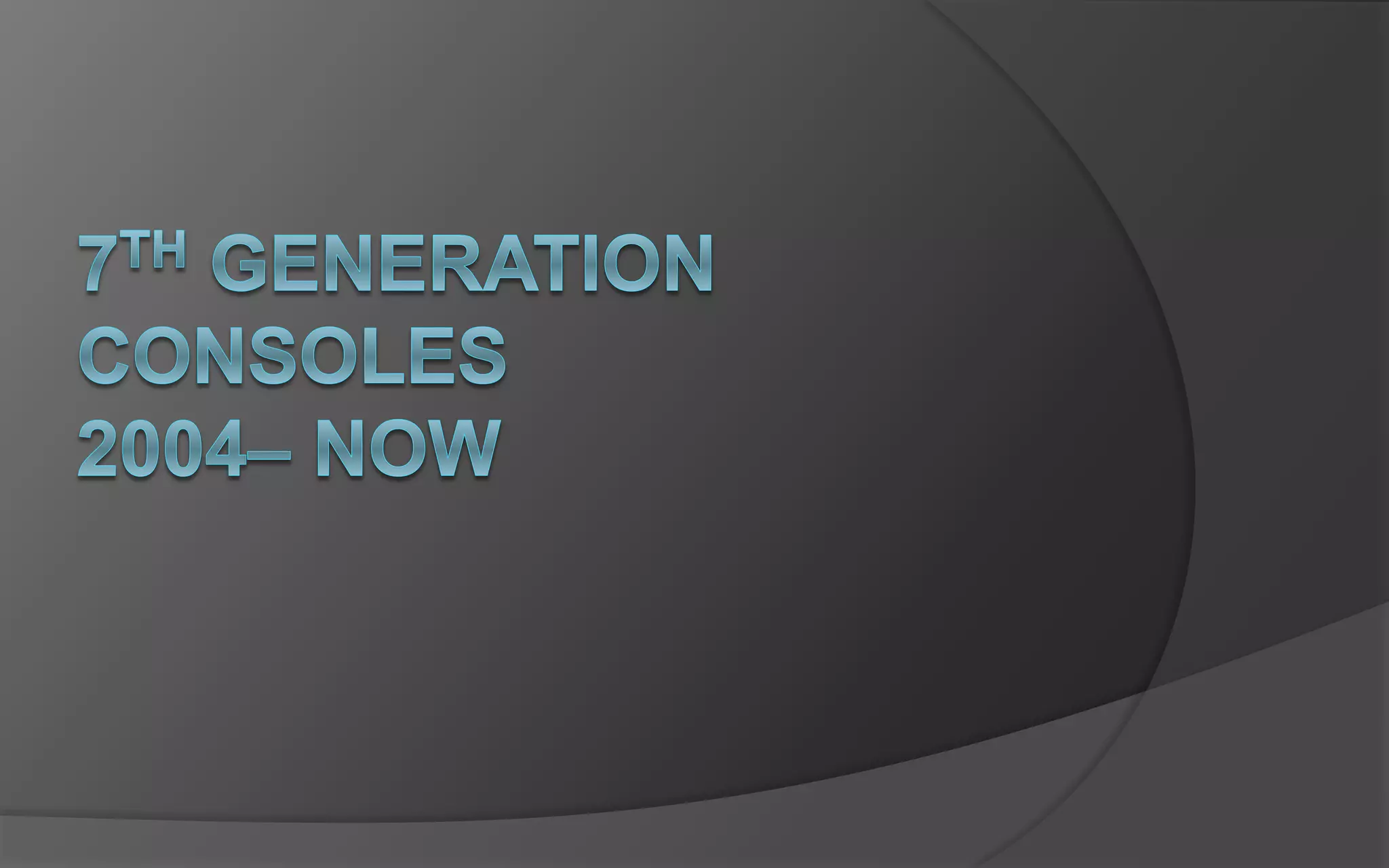 2001: Xbox
 Released by Microsoft
in North America in
2001 and in other
territories in 2002
 Microsoft’s first entry in
the console market,
and first American
console since the Atari
Jaguar
 In 2002, Microsoft
launched Xbox live, a
fee-based online
gaming system
Microsoft Xbox
 
