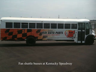 Fan shuttle busses at Kentucky Speedway 