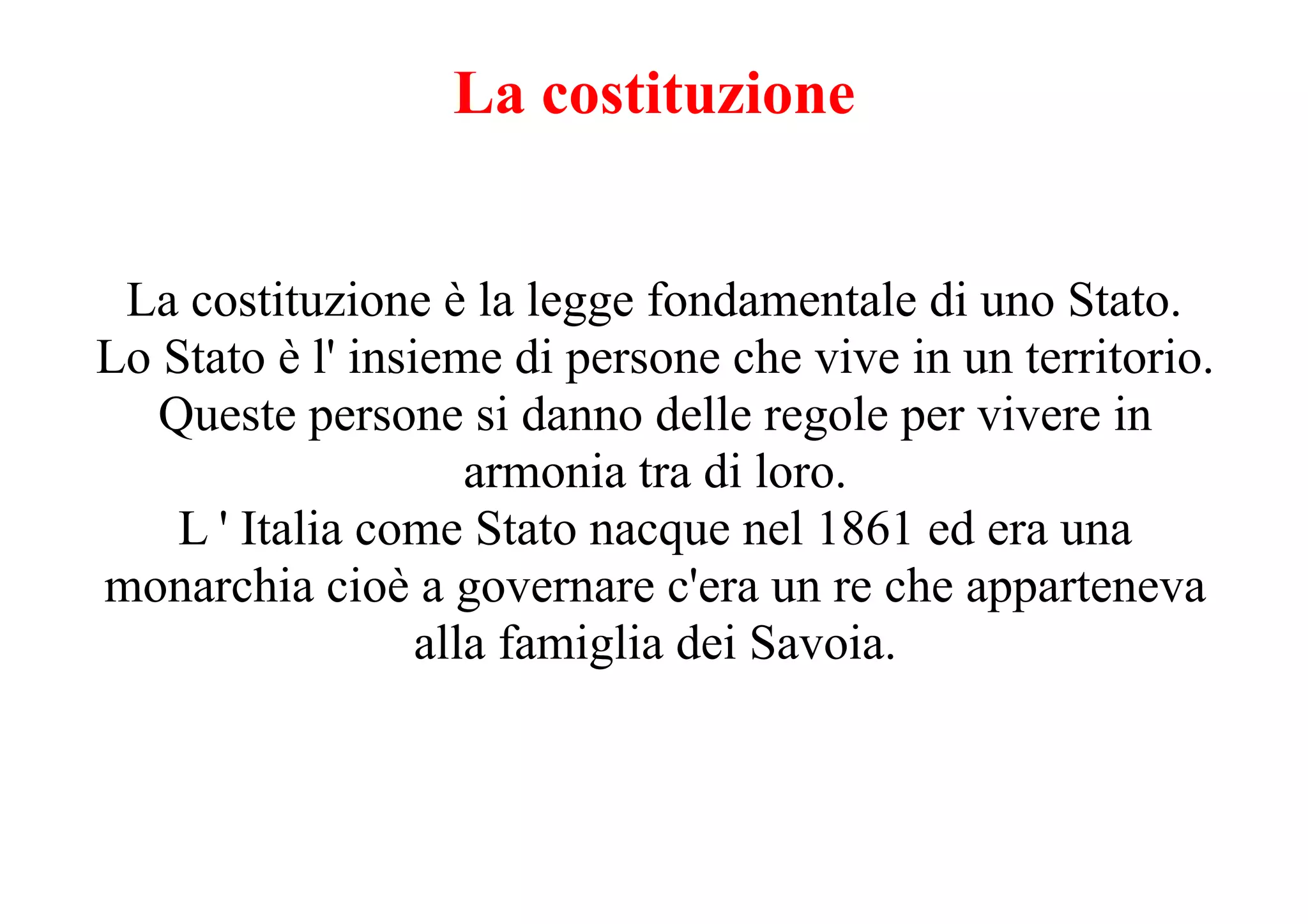 la costituzione italiana semplificata pdf