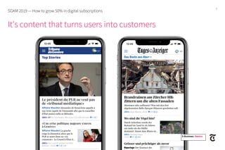 It’s content that turns users into customers
SGKM 2019 — How to grow 50% in digital subscriptions
E-Business. Namics.
6
 