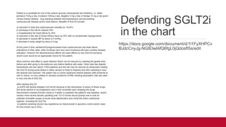 Defending SGLT2i
in the chart
https://docs.google.com/document/d/1l1FyXHPCv
BJdcCnyJg-NGtElwlAfQ6fgL0jQdosflSs/edit
 