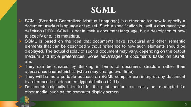 Sgml and xml | PPTX