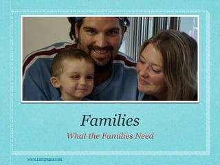 Families
                    What the Families Need

www.carepages.com
 