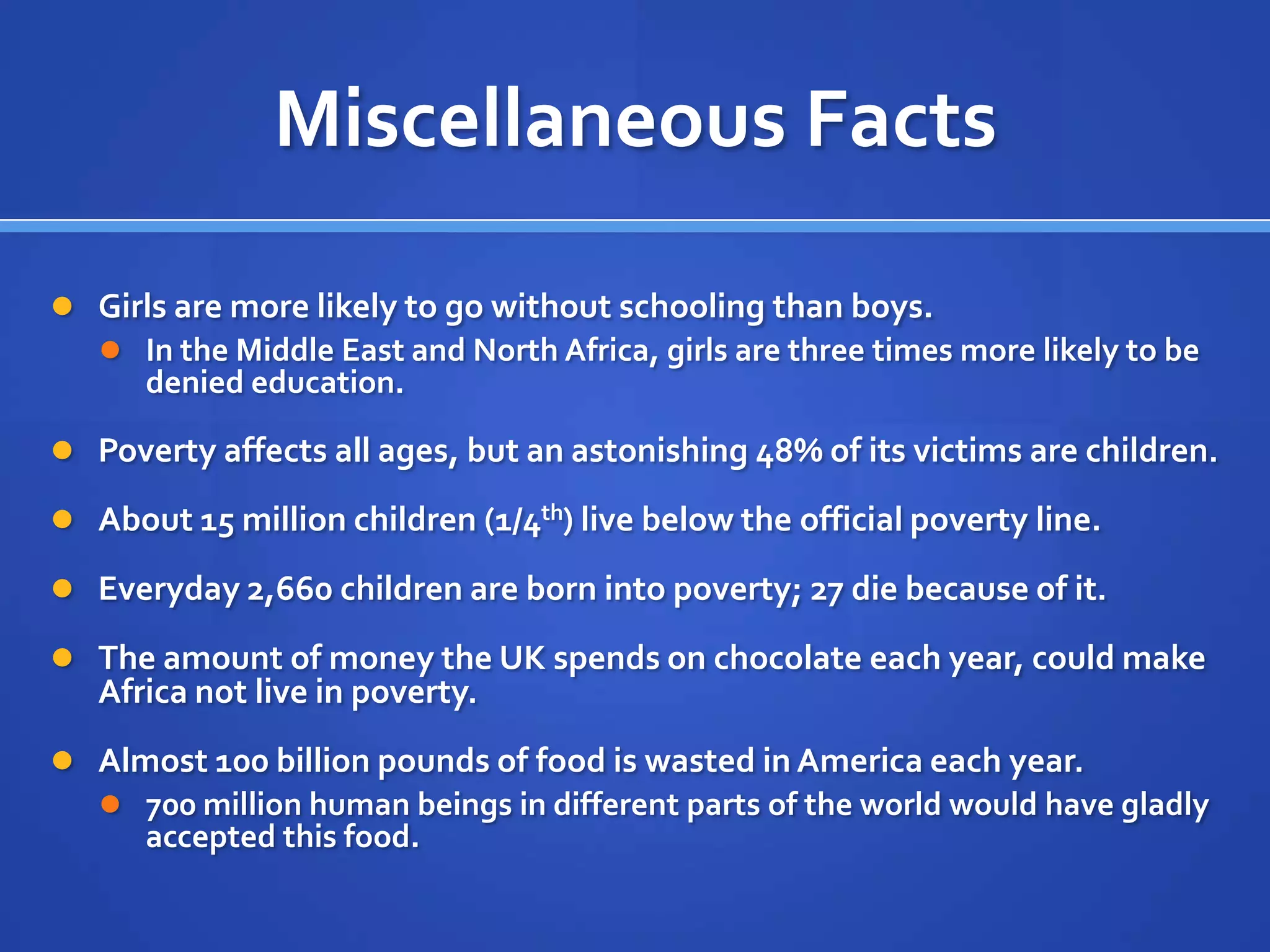What is Poverty?Poverty is the lack of basic necessities that all human beings must have. Such as: Lack of Food and Water