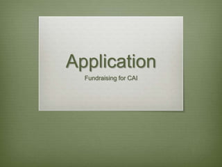 ApplicationFundraising for CAI