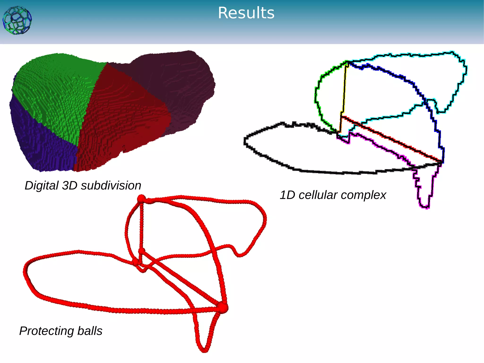 Results




 Digital 3D subdivision
                                    1D cellular complex




Protecting balls
 