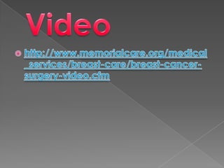 Videohttp://www.memorialcare.org/medical_services/breast-care/breast-cancer-surgery-video.cfm
