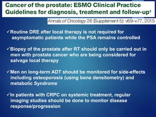 Rising PSA after radical
treatment
Def of PSA recurrence
Exclude PSA bounce
Look for other clinical factors, PSADT
Prior t...