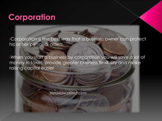 IndividualThis type of business is better for someone that likes to make his or her own rulesYou must make sure that you are responsible enough to meet all the duties to run a business		(Standard Cosmetology)