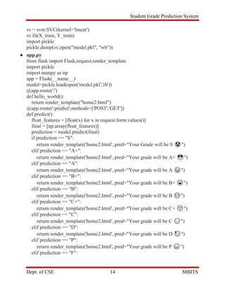 Student Grade Prediction System using ML - Report | PDF