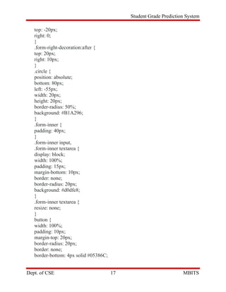 Student Grade Prediction System using ML - Report | PDF