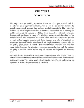 Student Grade Prediction System using ML - Report | PDF