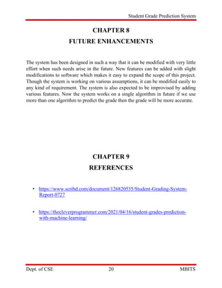 Student Grade Prediction System using ML - Report | PDF
