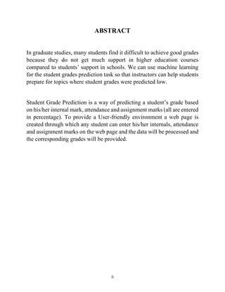 Student Grade Prediction System using ML - Report | PDF