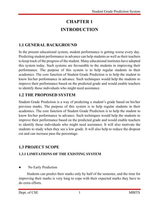 Student Grade Prediction System using ML - Report | PDF