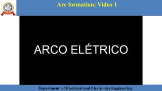 Department of Electrical and Electronics Engineering 14Department of Electrical and Electronics EngineeringDepartment of Electrical and Electronics Engineering 14Department of Electrical and Electronics Engineering 14Department of Electrical and Electronics Engineering 14Department of Electrical and Electronics Engineering 14Department of Electrical and Electronics Engineering 14Department of Electrical and Electronics Engineering 14Department of Electrical and Electronics EngineeringDepartment of Electrical and Electronics Engineering 14Department of Electrical and Electronics Engineering 14
Arc formation: Video 1
Department of Electrical and Electronics Engineering
 