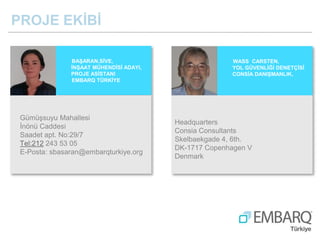 PROJE EKİBİ
BAŞARAN,SİVE,
İNŞAAT MÜHENDİSİ ADAYI,
PROJE ASİSTANI
EMBARQ TÜRKİYE
Gümüşsuyu Mahallesi
İnönü Caddesi
Saadet a...