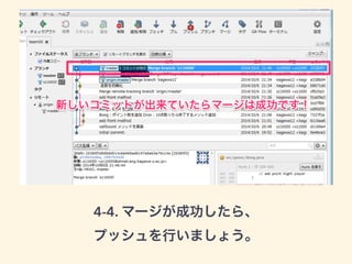 4-4. マージが成功したら、 
プッシュを行いましょう。 
 