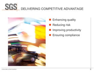 DELIVERING COMPETITIVE ADVANTAGE Enhancing quality Reducing risk Improving productivity Ensuring compliance 
