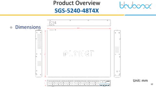 10
 Dimensions
Product Overview
SGS-5240-48T4X
Unit: mm
 