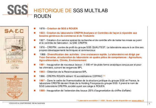Sgs Quebec Sgs Laboratoire Rouen , SGS : Le laboratoire SGS de Rouen propose de ...