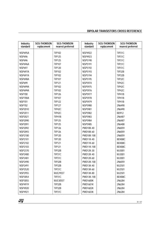 Sgs thomson bipolar transistors cross reference | PDF