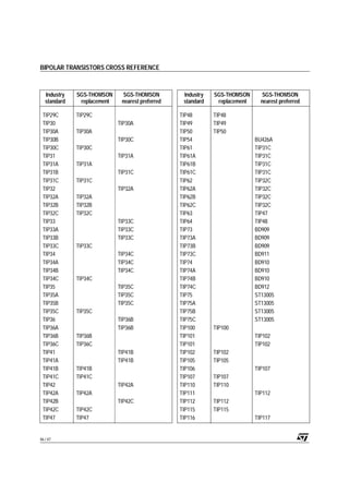 Sgs thomson bipolar transistors cross reference | PDF