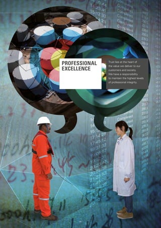 PROFESSIONAL
EXCELLENCE
Trust lies at the heart of
the value we deliver to our
customers and society.
We have a responsibility
to maintain the highest levels
of professional integrity.
65
 