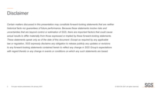 Disclaimer
Certain matters discussed in this presentation may constitute forward-looking statements that are neither
histo...