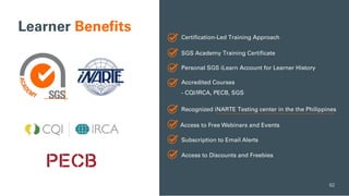 SGS Academy PH Training Calendar H1 2026 | PDF