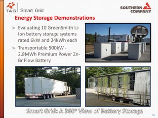 Storage in Southern Company’s Smart Grid VisionA Facilitating ResourceSmart Grid: A 360o View of Battery Storage
