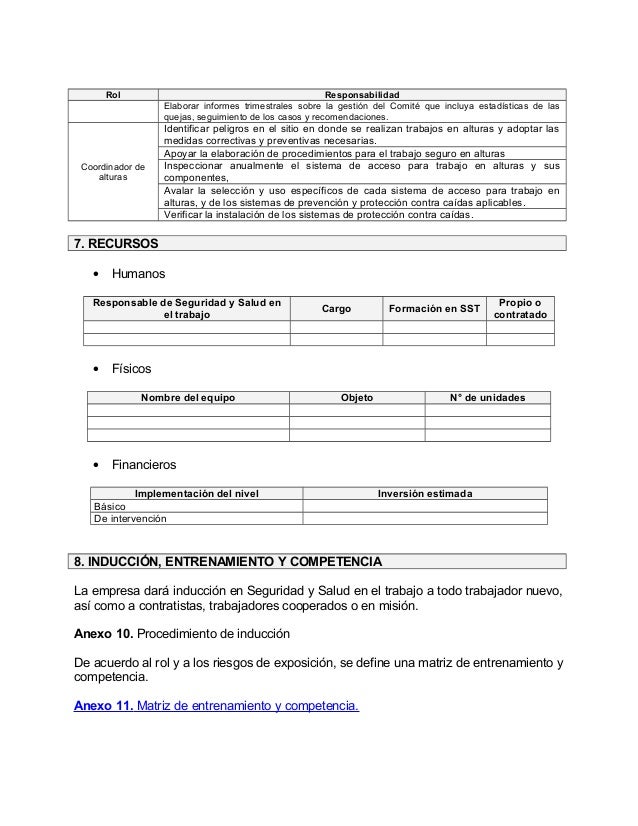 Modelo de Sistema de Gestion de Seguridad y Salud en el 