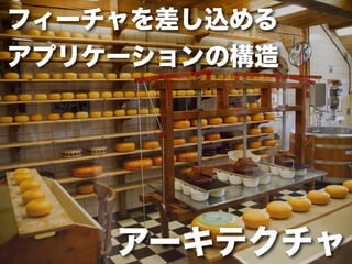 フィーチャを差し込める
アプリケーションの構造




    アーキテクチャ
 