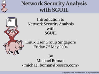 Network Security Analysis with SGUIL ,[object Object],[object Object],[object Object],[object Object],[object Object],[object Object],[object Object],[object Object],[object Object]