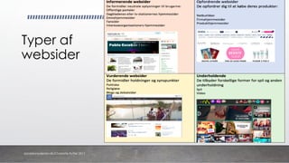 Typer af
websider
danskkonsulenter.dk/Charlotte Rytter 2017
 